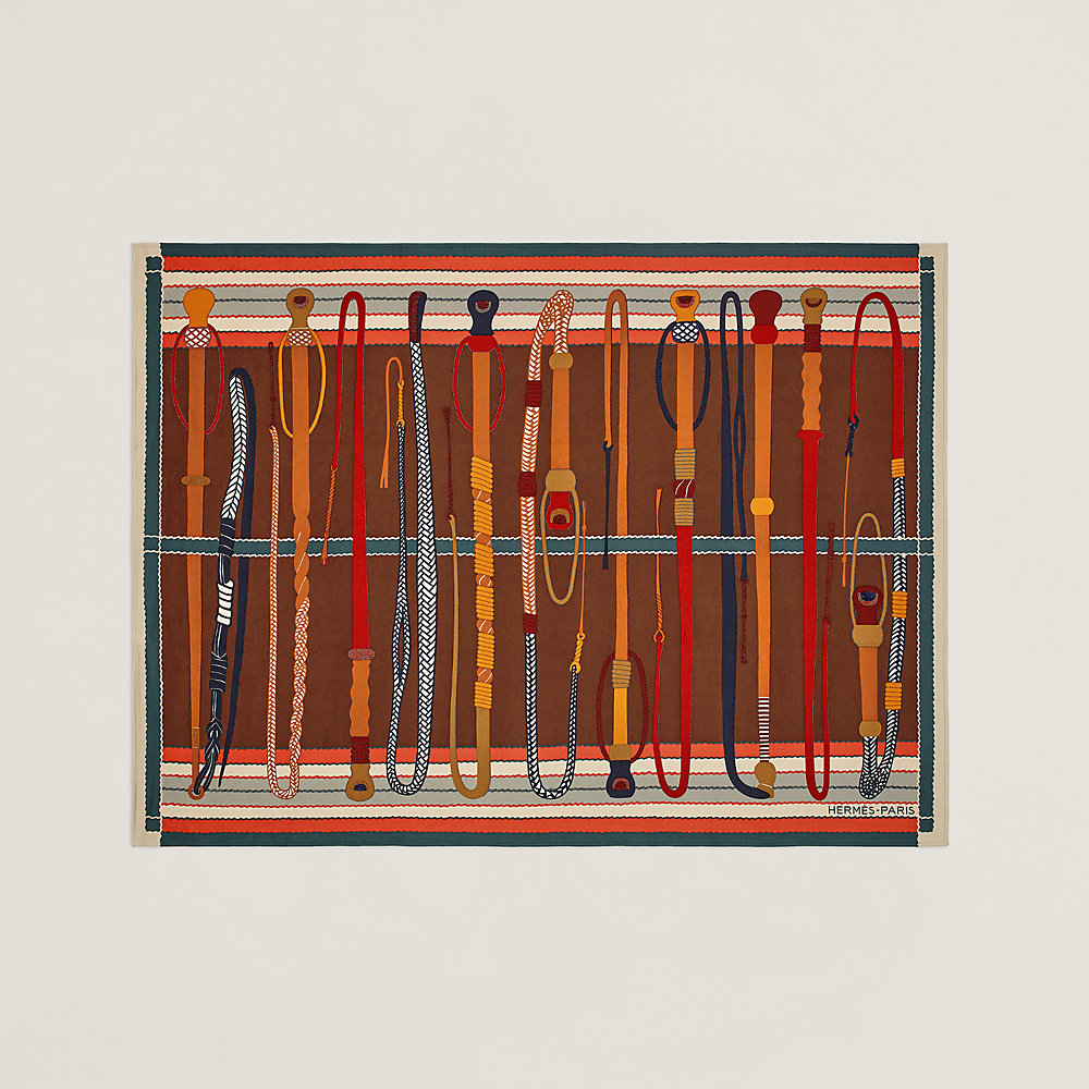 Fouets et Tartan blanket - Green | Hermès USA